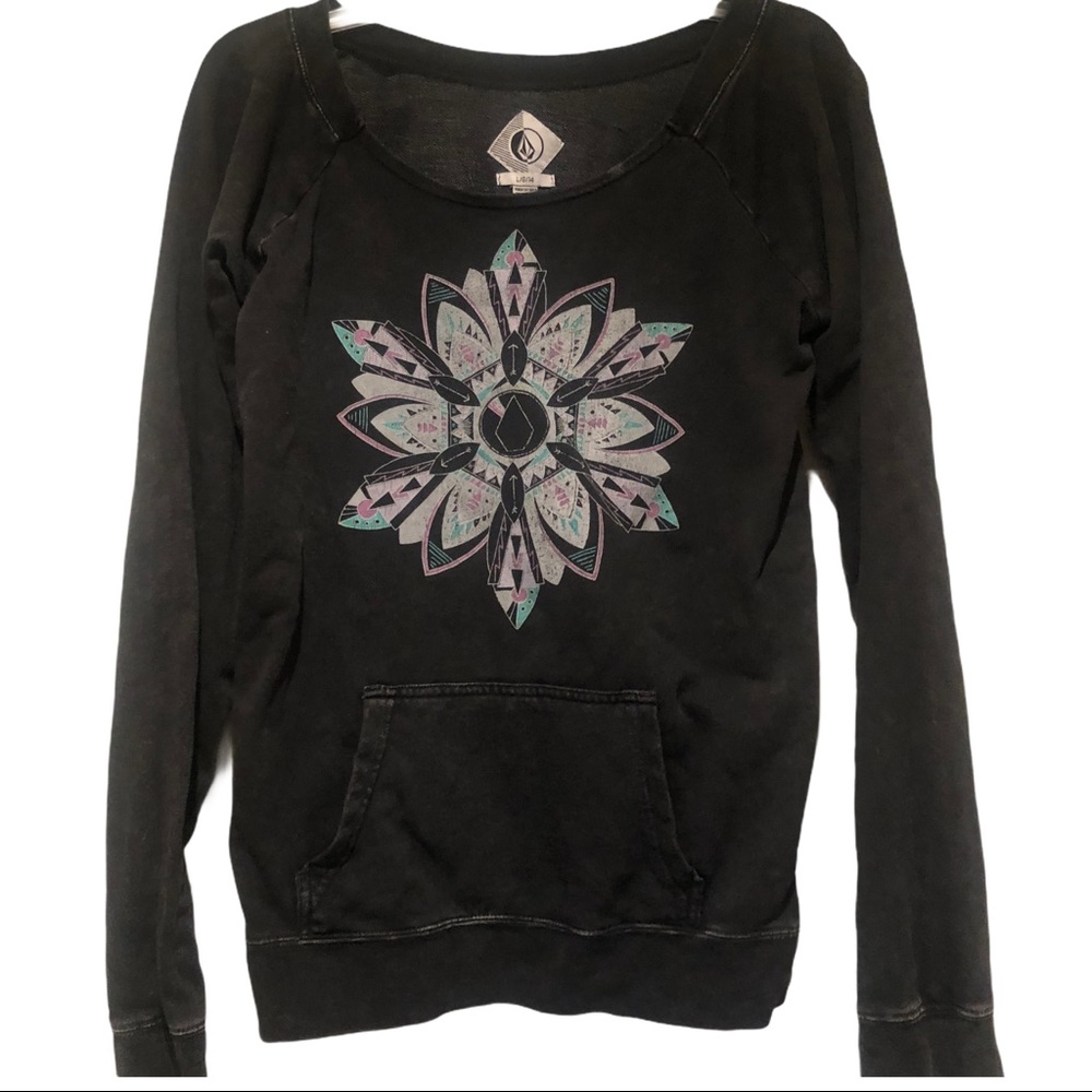 Black Scoop Neck Sweatshirt